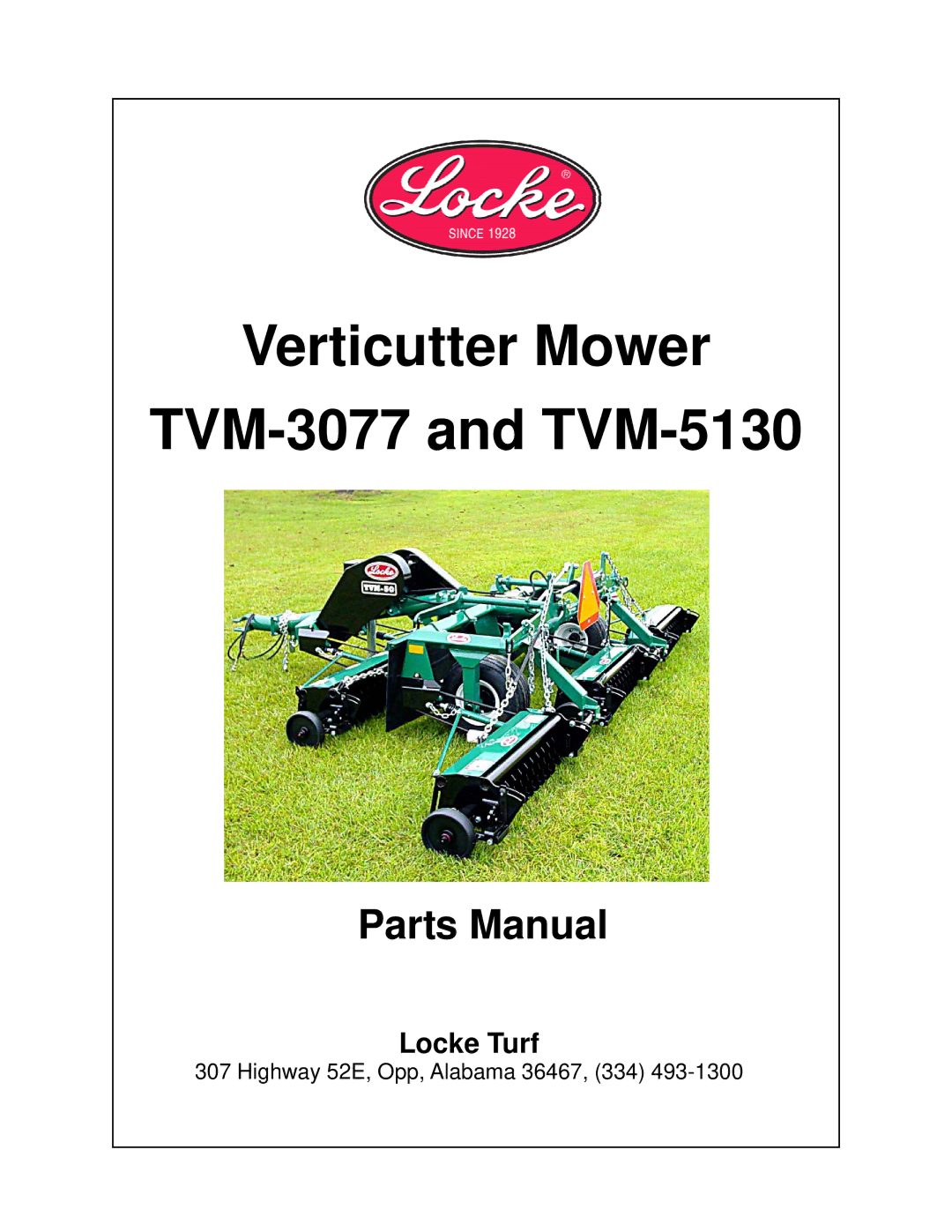 Locke TVM-5130, TVM-3077 manual Parts Manual 