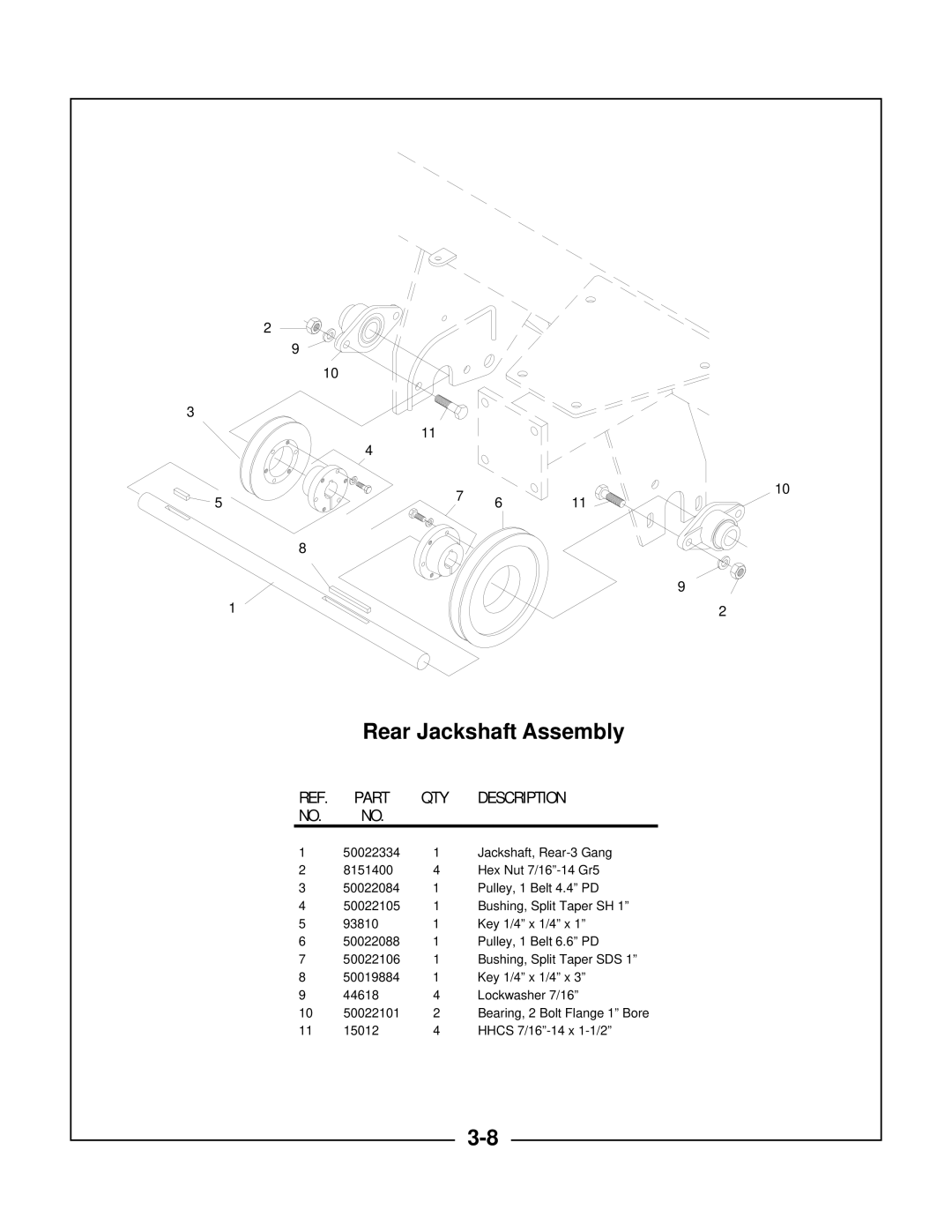 Locke TVM-5130, TVM-3077 manual Rear Jackshaft Assembly 