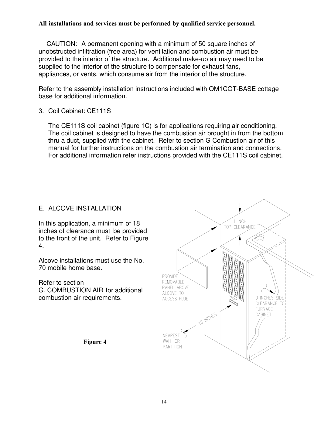 Lodge Manufacturing GMD1-80N manual Alcove Installation 