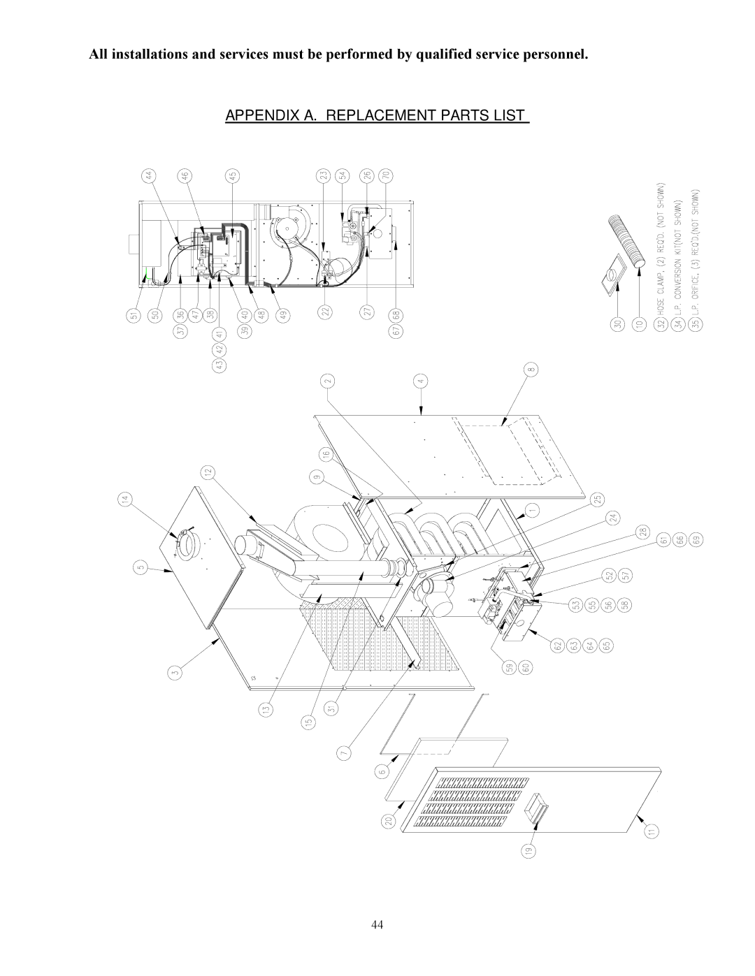 Lodge Manufacturing GMD1-80N manual Appendix A. Replacement Parts List 