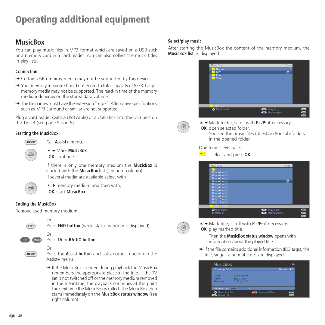 Loewe 32, 42, 37 operating instructions MusicBox 