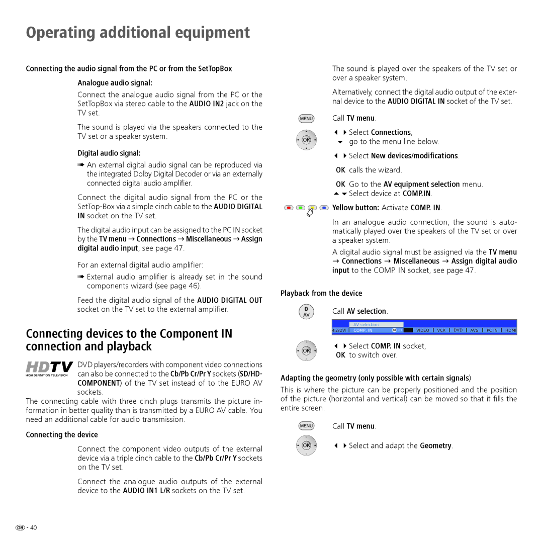 Loewe 32959022 manual Digital audio signal, Sockets, 34Select New devices/modifications, OK calls the wizard 