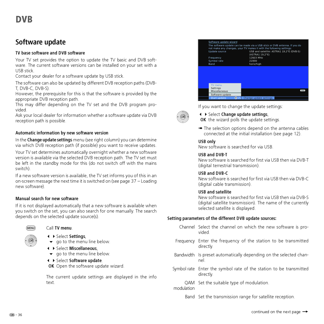 Loewe 52 manual Software update 