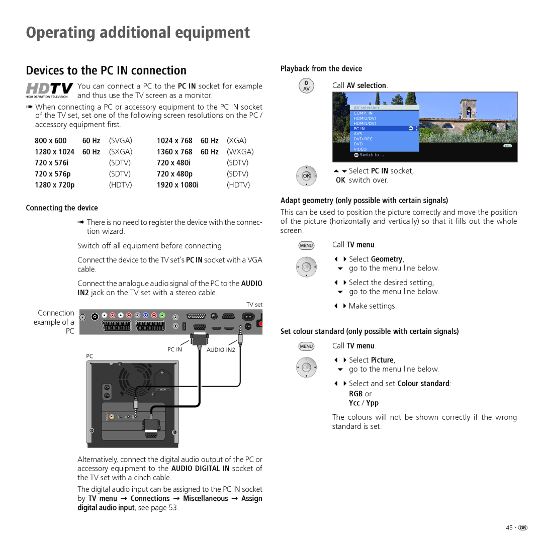 Loewe 52 manual Devices to the PC in connection 