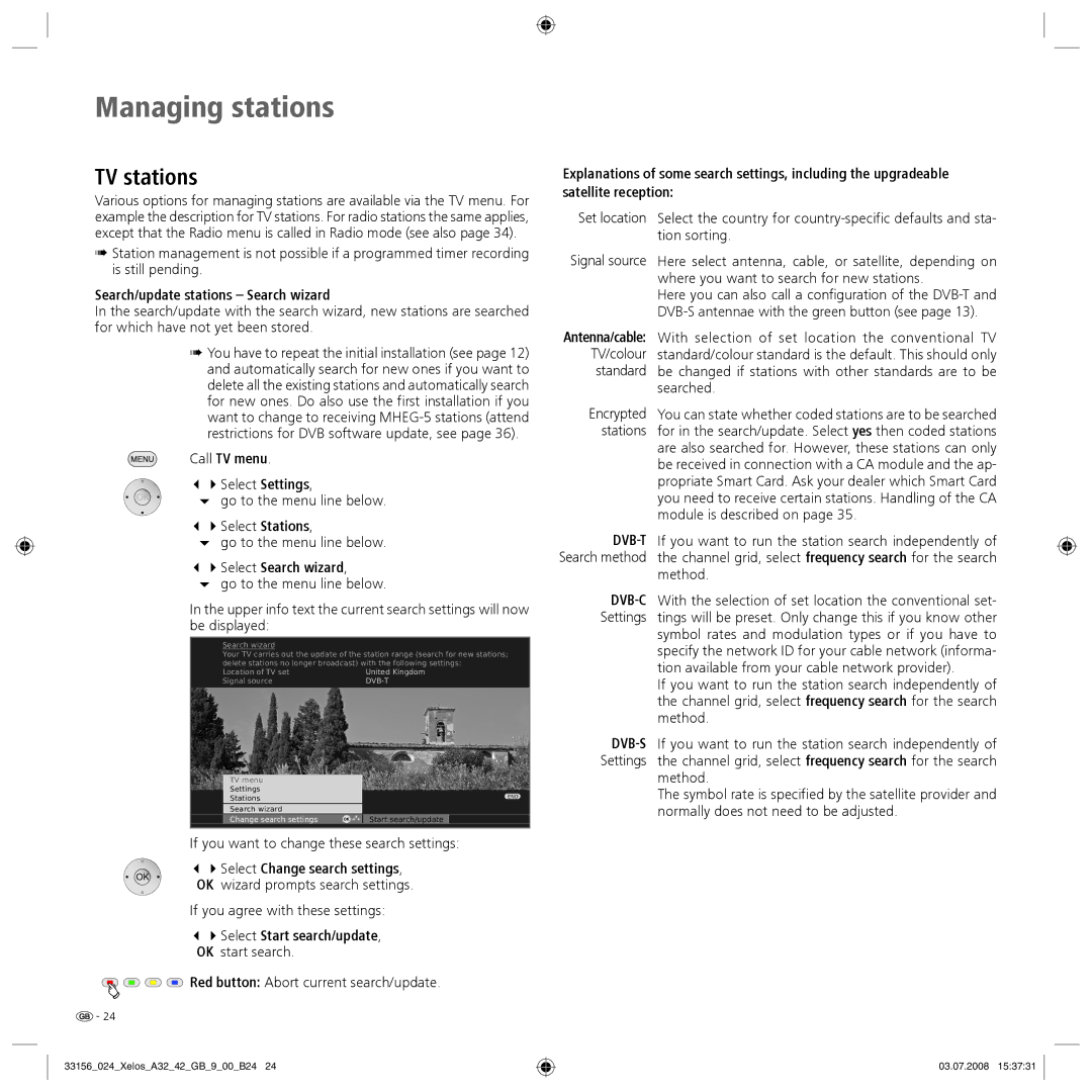 Loewe A 37 Full-HD+ 100, A 37 HD+ 100 manual Managing stations, TV stations 