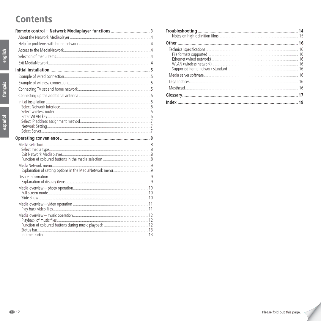 Loewe Accessories TV operating instructions Contents 