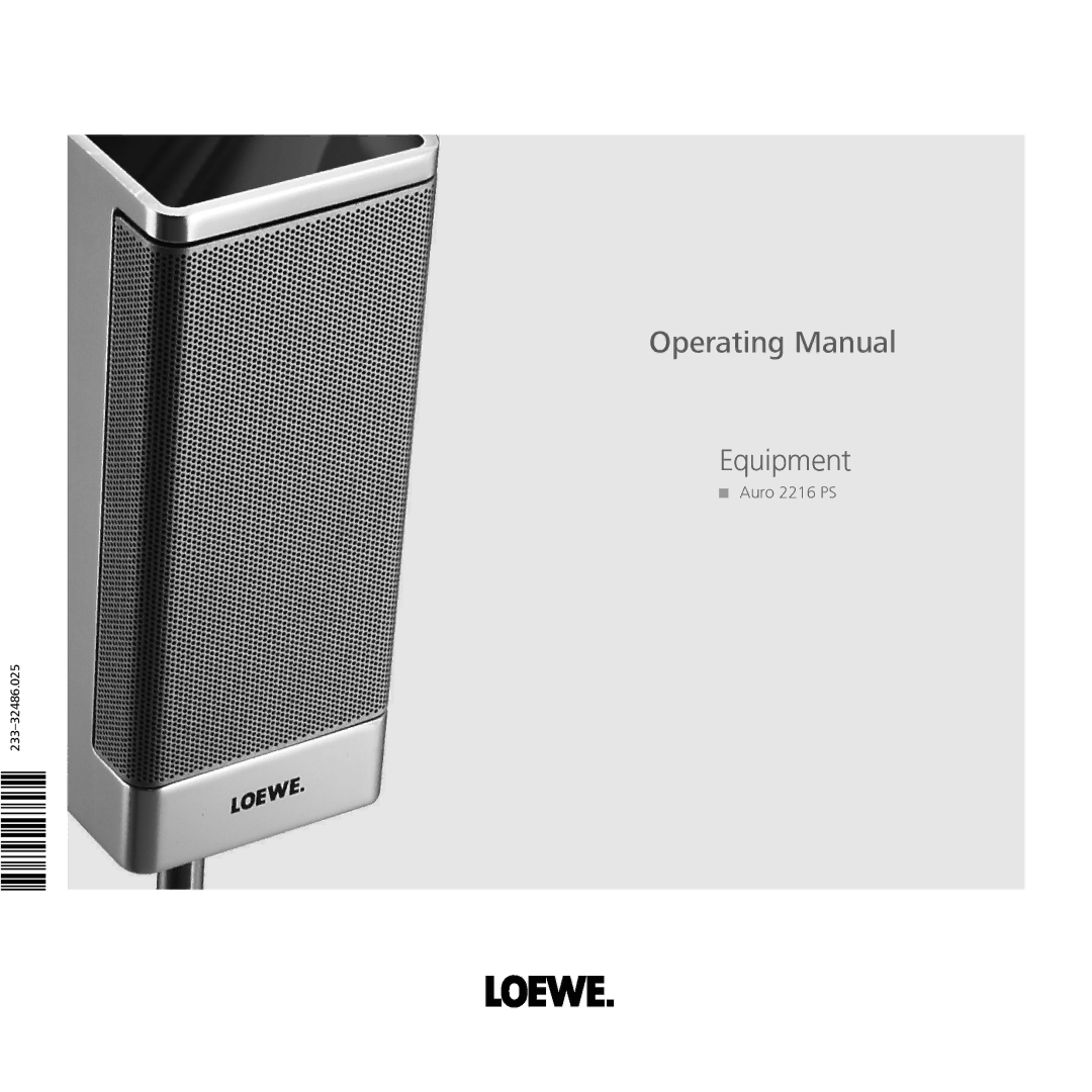 Loewe Auro 2216 PS manual Operating Manual Equipment 