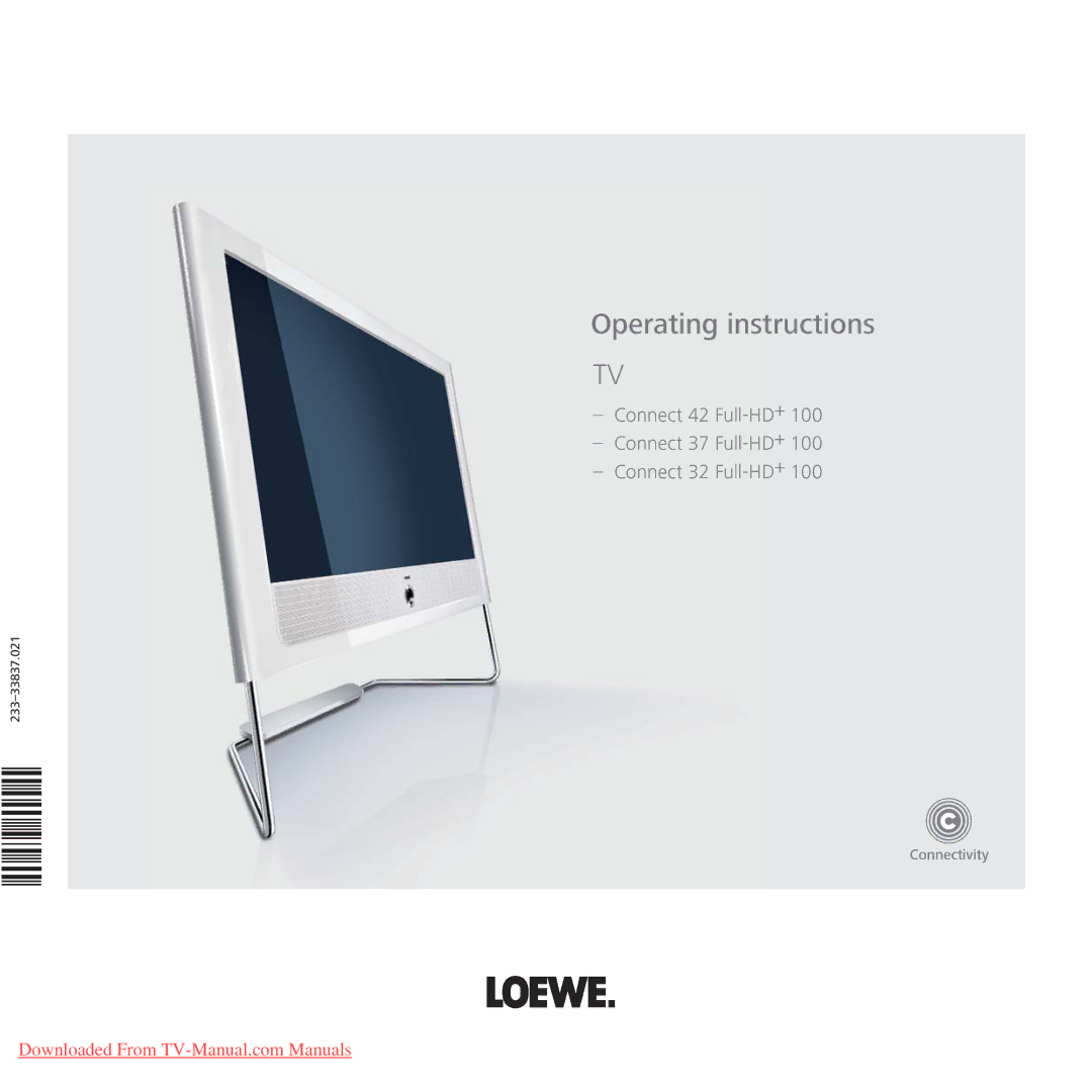 Loewe Connect 42 Full-HD+ 100, Connect 37 Full-HD+ 100 operating instructions Operating instructions 