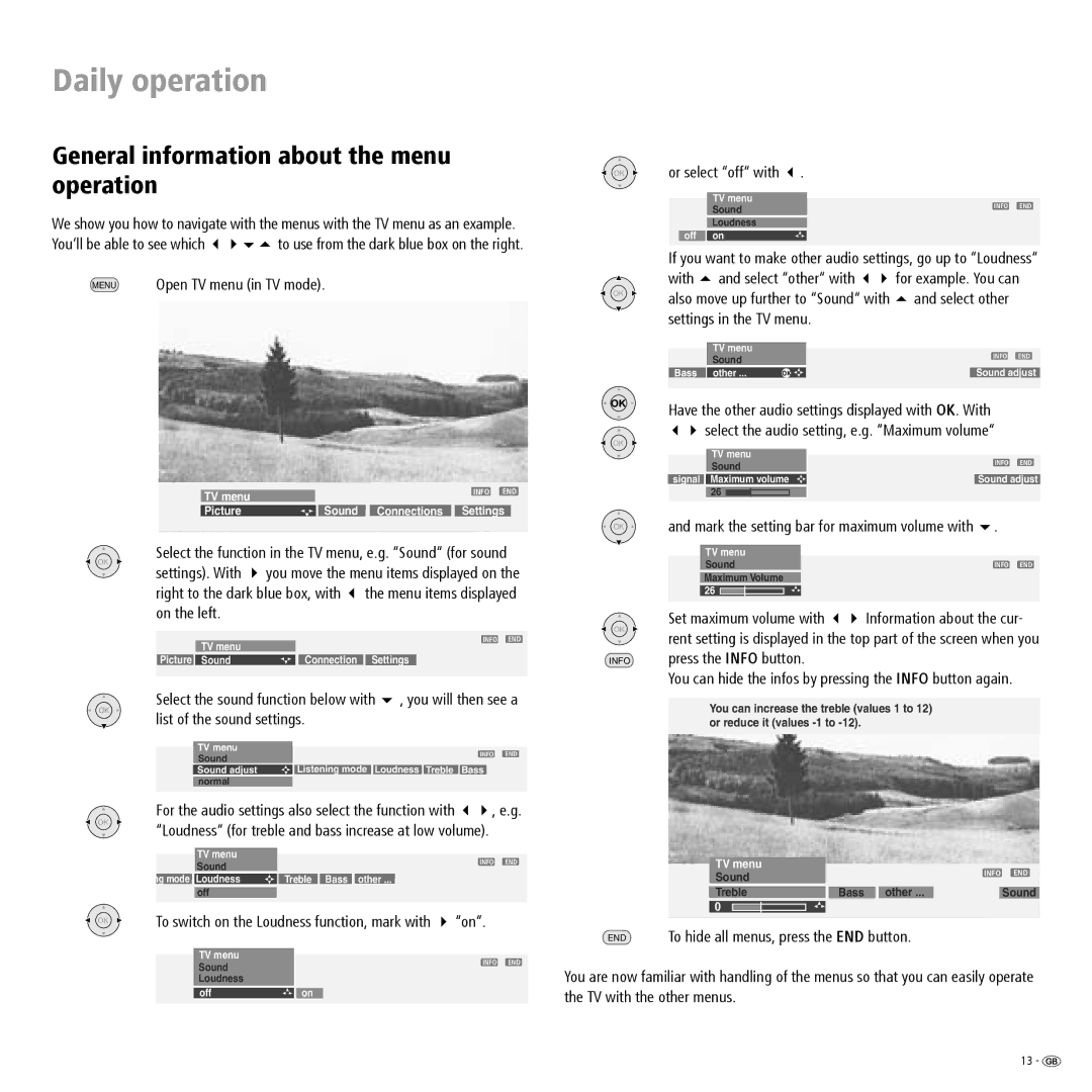 Loewe A 20 DVB-T, L 20 DVB-T manual General information about the menu operation 