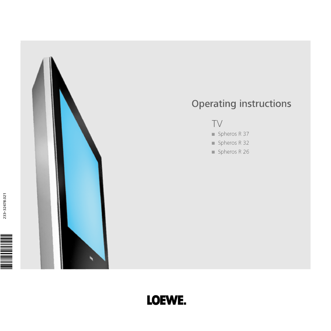 Loewe R 32, R 26, R 37 manual Operating instructions 