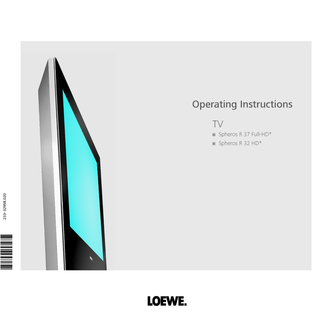 Loewe Spheros R 37Full-HD+, Spheros R 32 HD+ manual Operating Instructions 