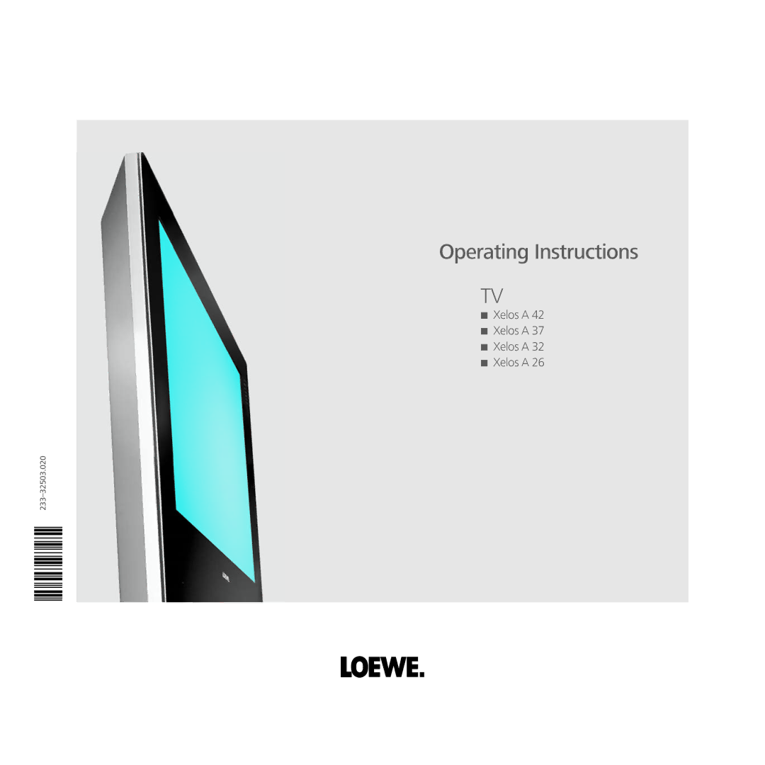 Loewe A 32, XELOS A 42, A 26, A 37 manual Operating Instructions 