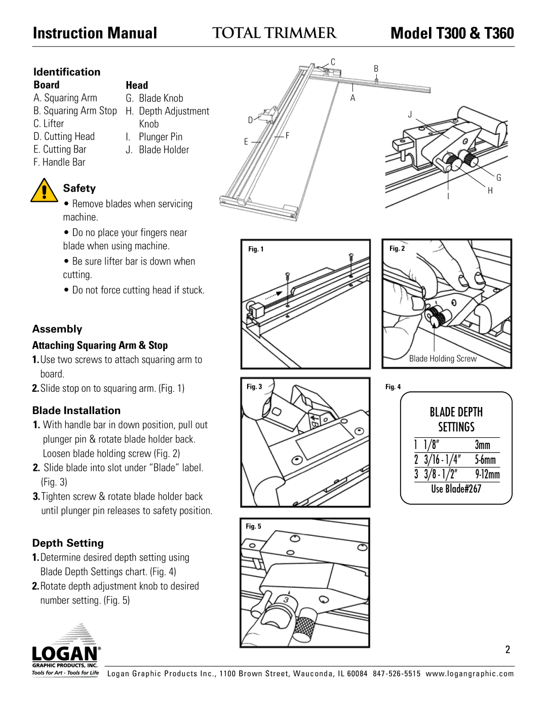 Logan Graphic Products instruction manual Model T300 & T360 