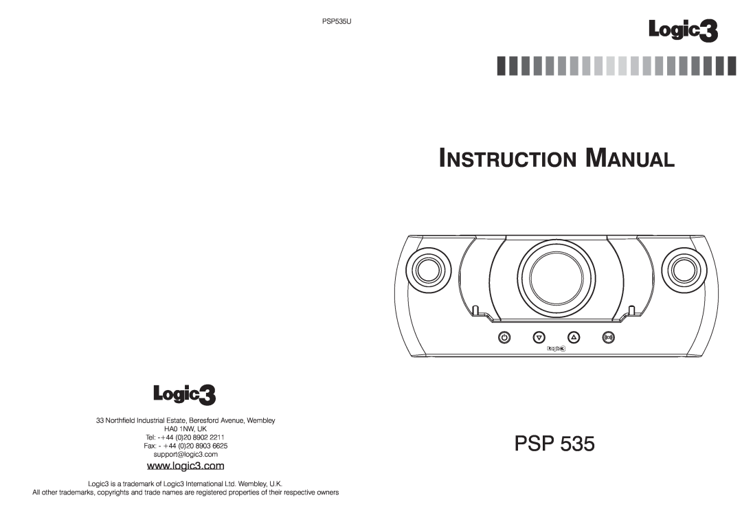 Logic 3 INSTRUCTION MANUAL, PSP 535 instruction manual 