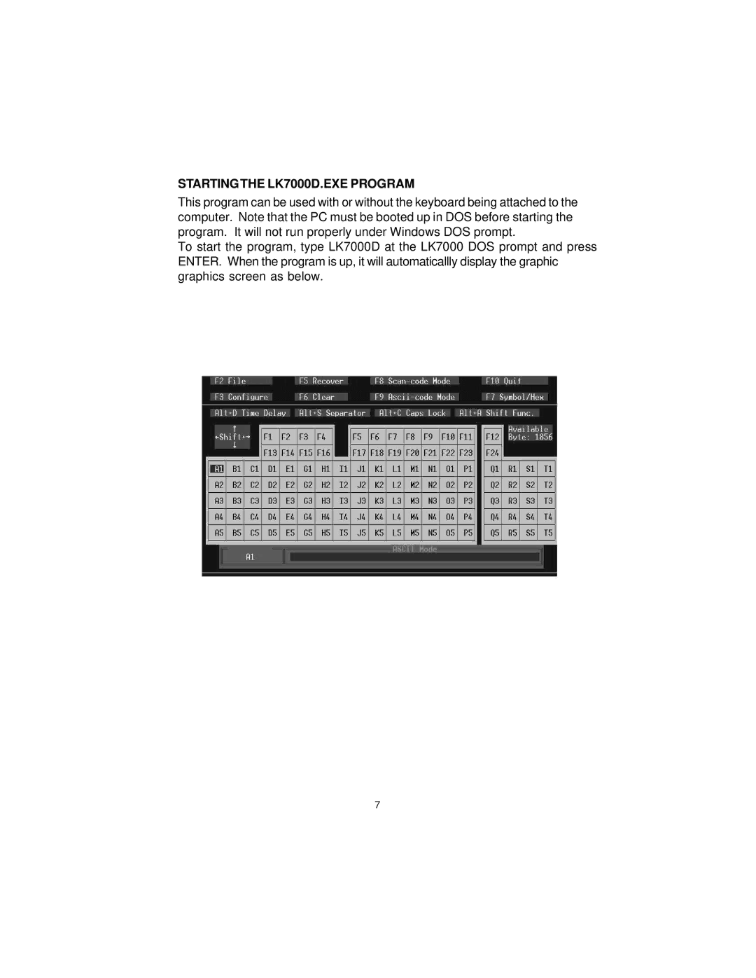 Logic Controls user manual Startingthe LK7000D.EXE Program 