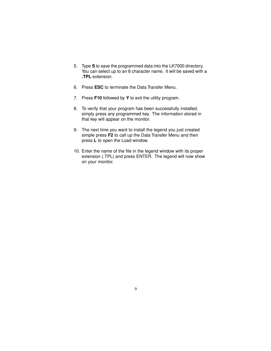 Logic Controls LK7000 user manual 