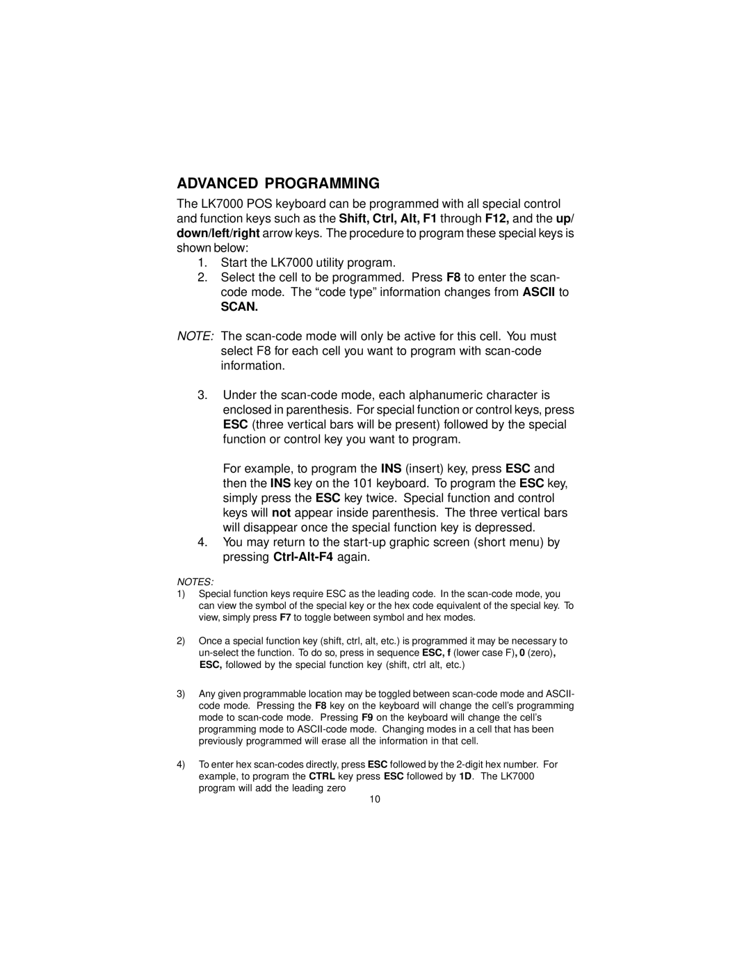 Logic Controls LK7000 user manual Advanced Programming, Scan 