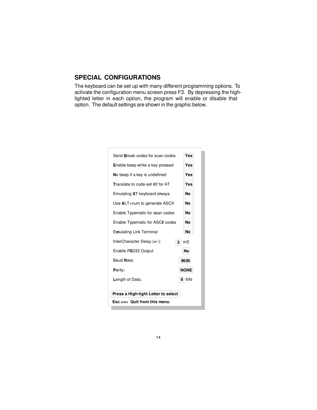 Logic Controls LK7000 user manual Special Configurations 