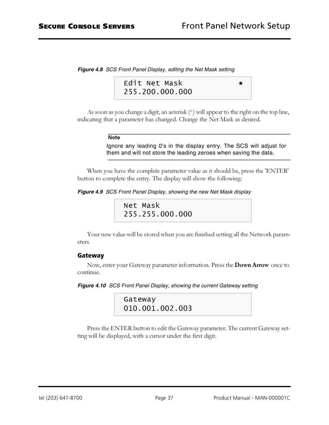 Logical Solutions SCS-R manual Edit Net Mask 255.200.000.000, Gateway 