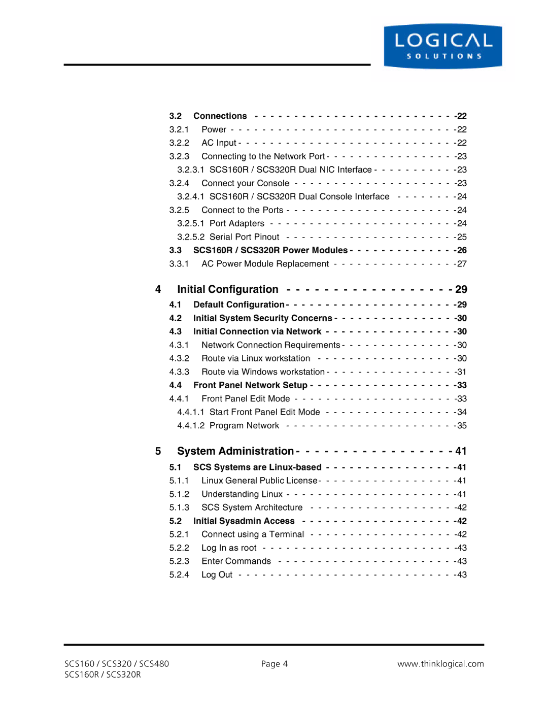 Logical Solutions SCS-R manual Initial Configuration 