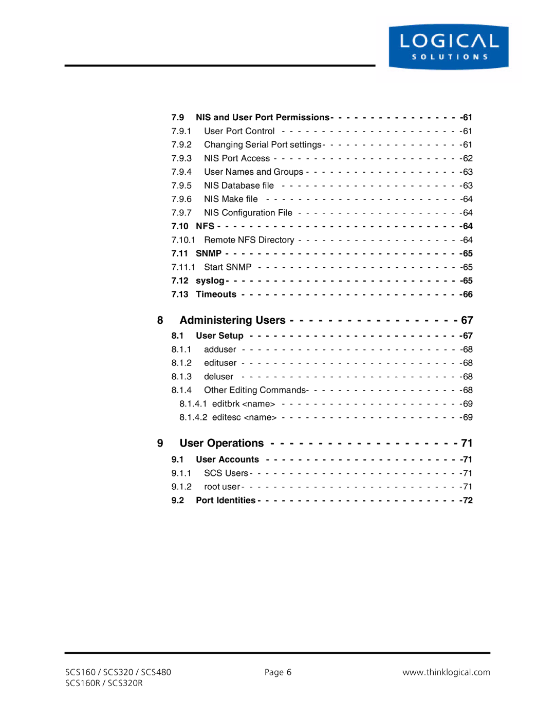 Logical Solutions SCS-R manual Administering Users 