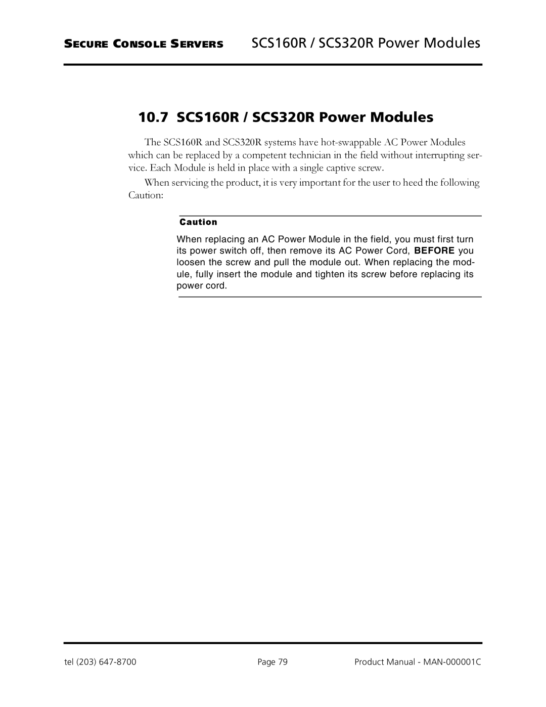 Logical Solutions SCS-R manual 10.7 SCS160R / SCS320R Power Modules 