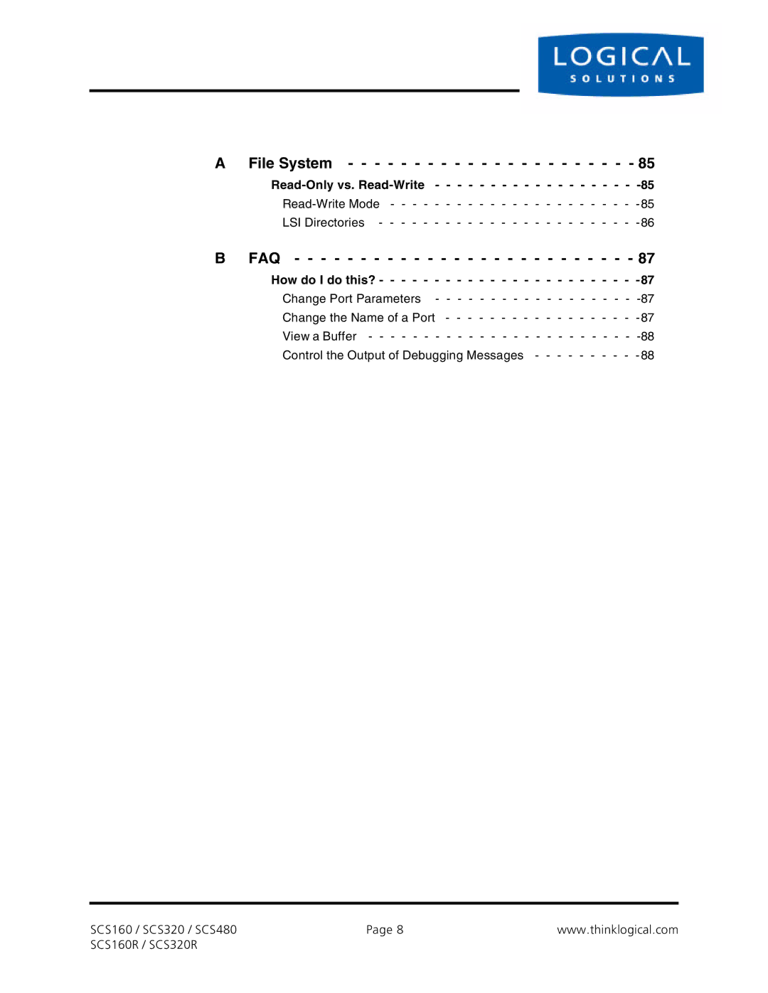 Logical Solutions SCS-R manual File System 