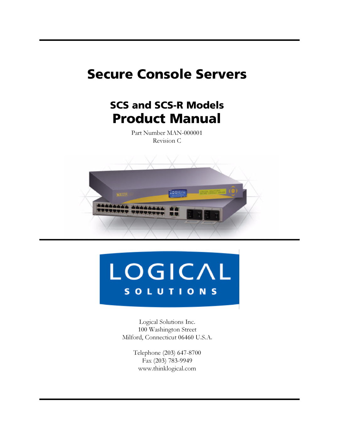 Logical Solutions manual SCS and SCS-R Models, Secure Console Servers, Product Manual 