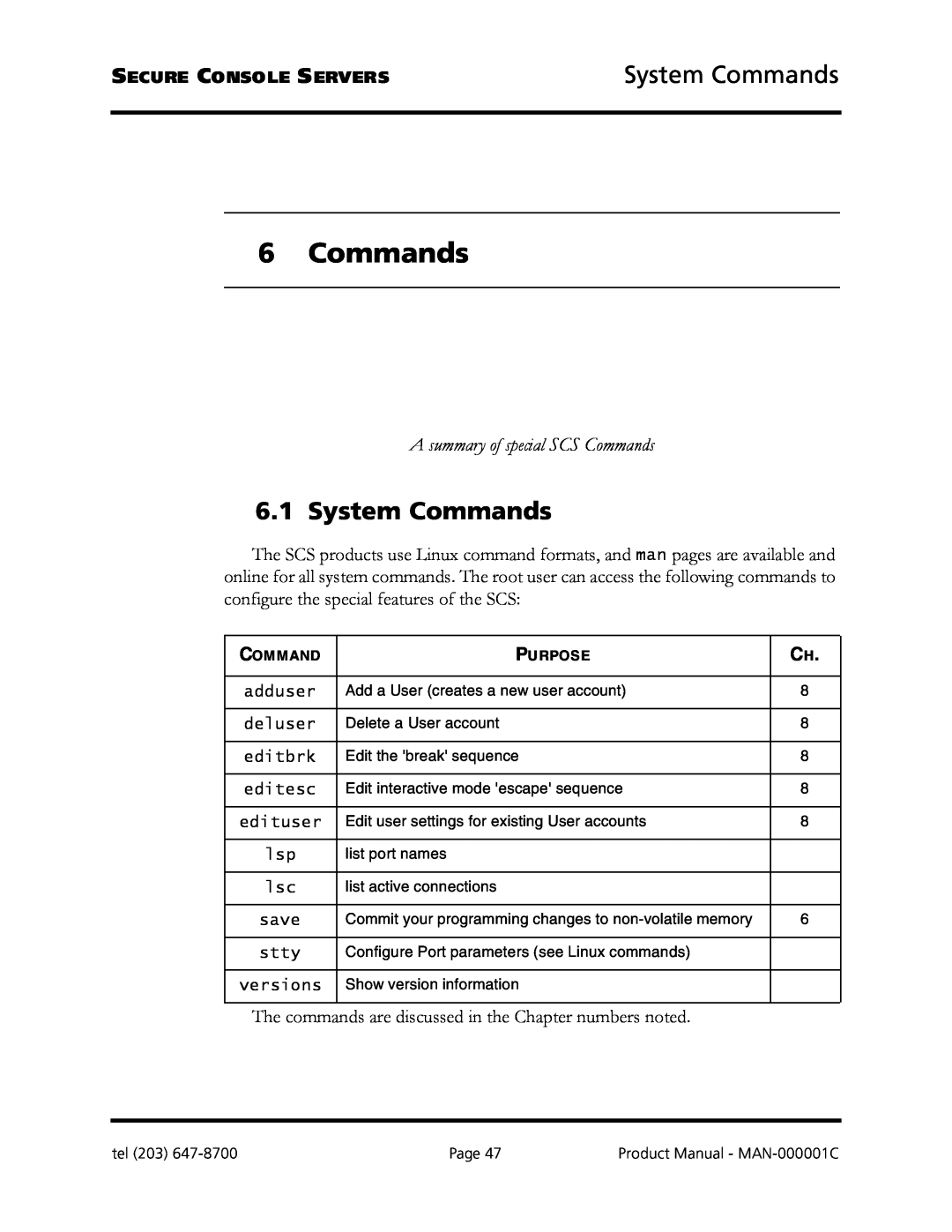 Logical Solutions SCS-R manual System Commands, A summary of special SCS Commands 