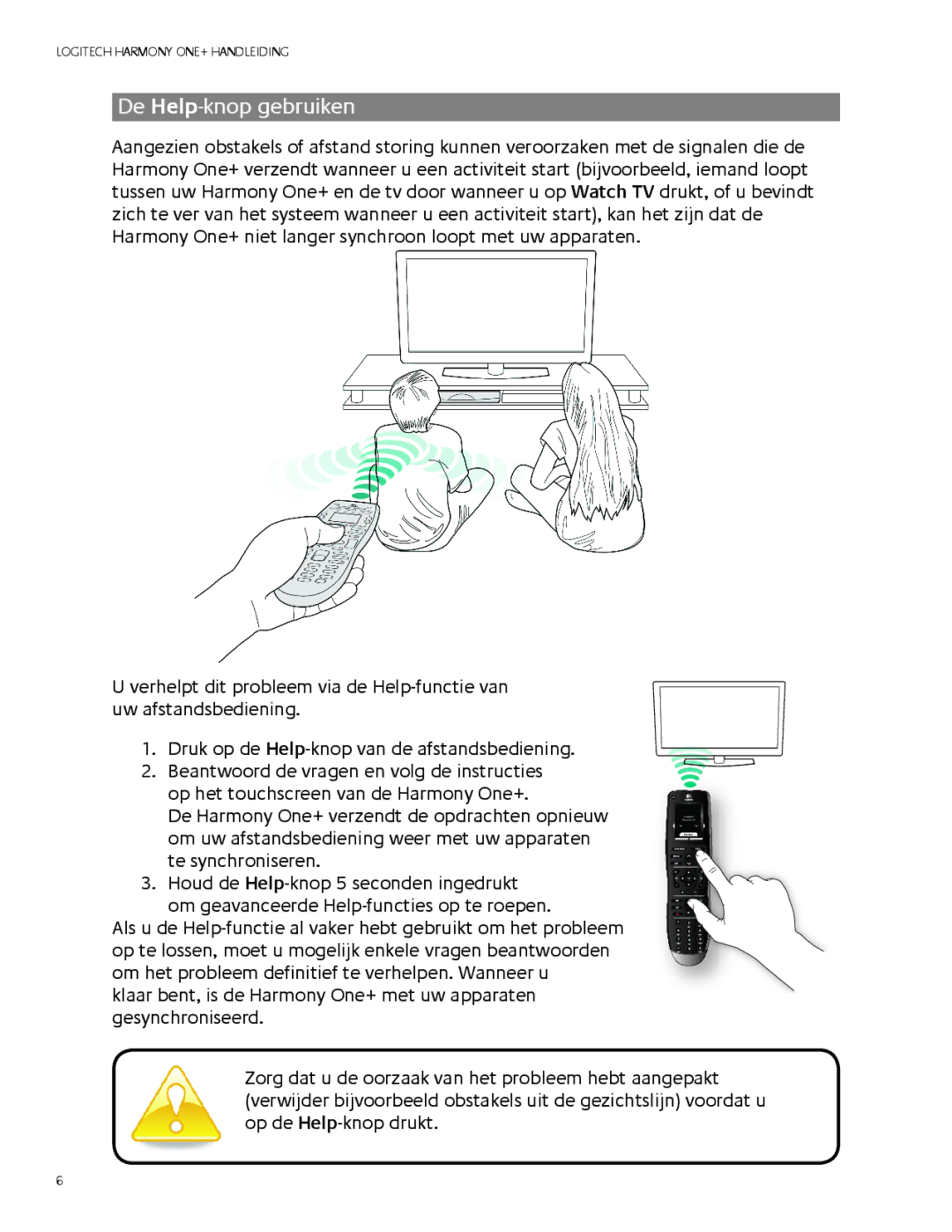 Logitech 1 manual De Help-knop gebruiken 