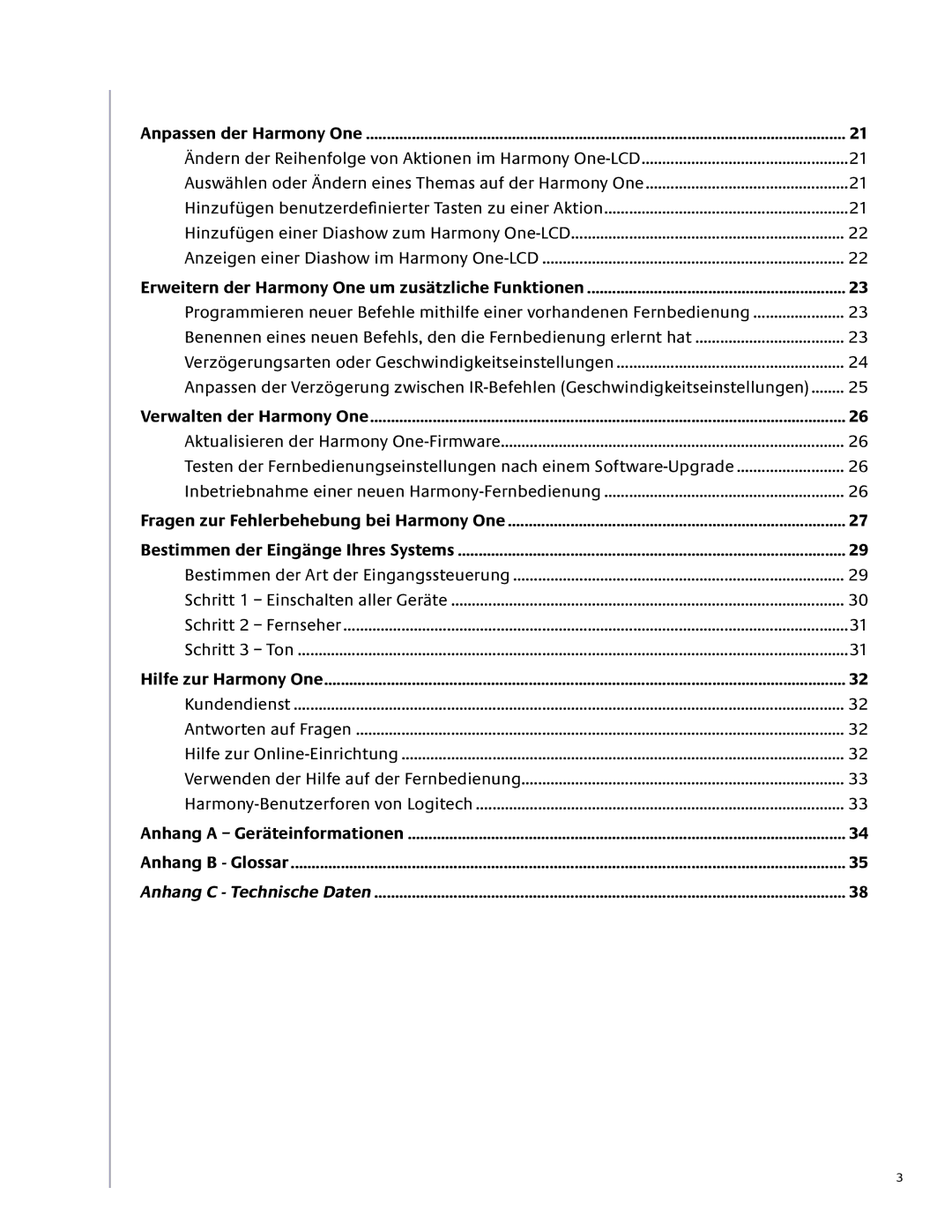 Logitech 1 user manual Erweitern der Harmony One um zusätzliche Funktionen 