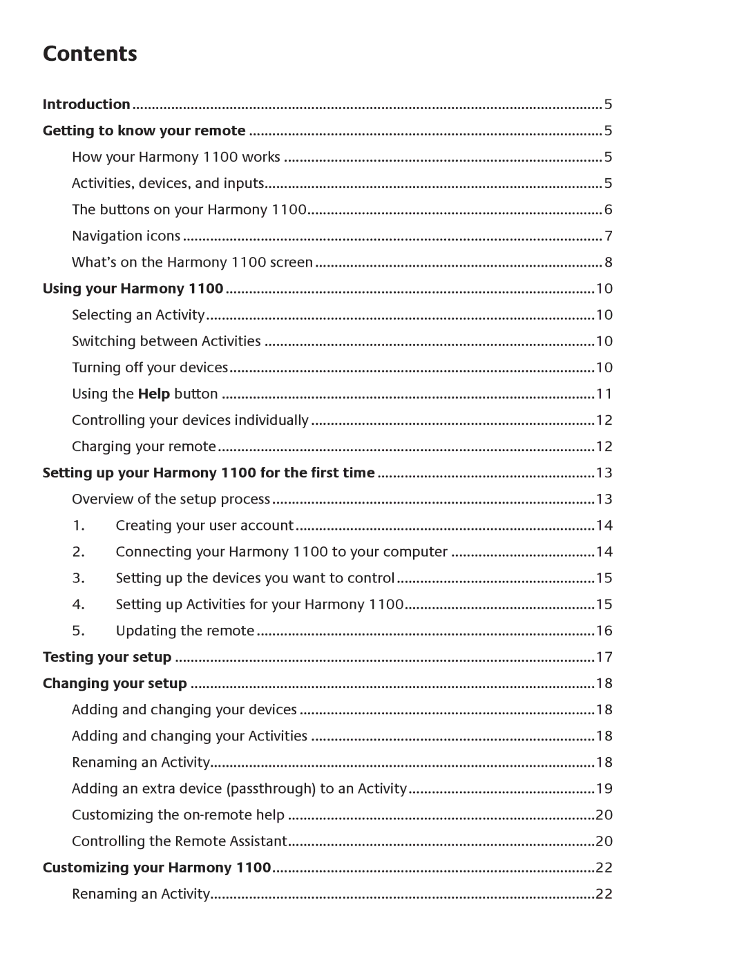 Logitech 1100 user manual Contents 