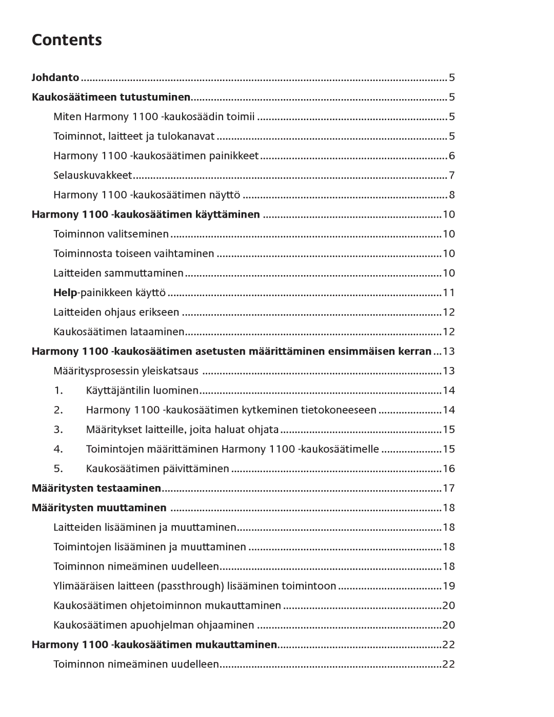 Logitech 1100 user manual Contents 