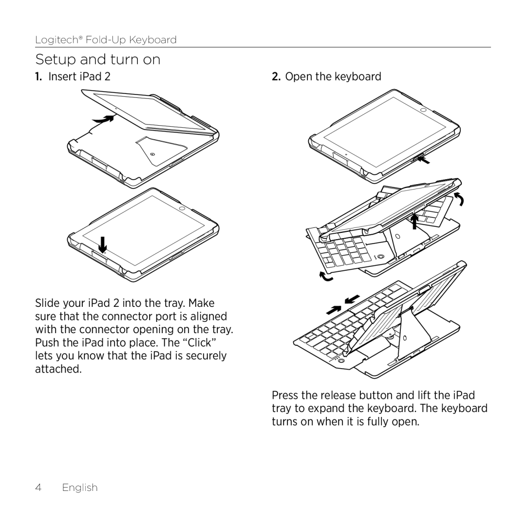 Logitech 2 manual Setup and turn on 