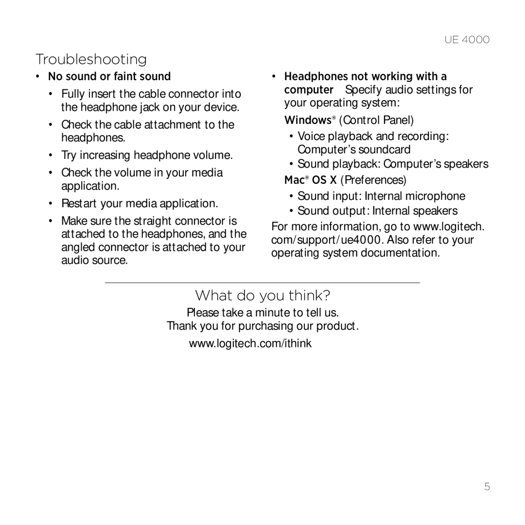 Logitech 4000 setup guide Troubleshooting, What do you think? 