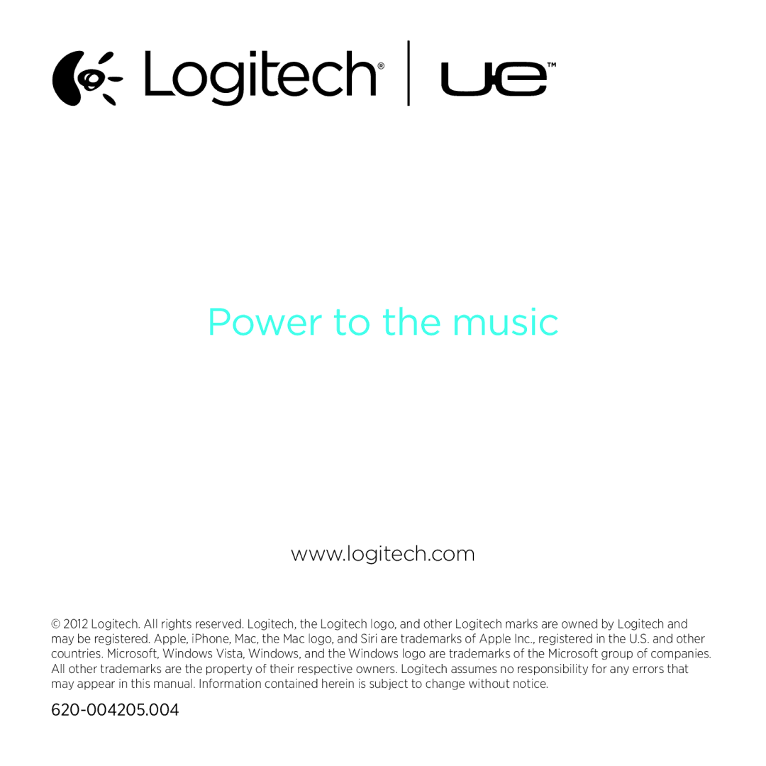 Logitech 4000 setup guide Power to the music 