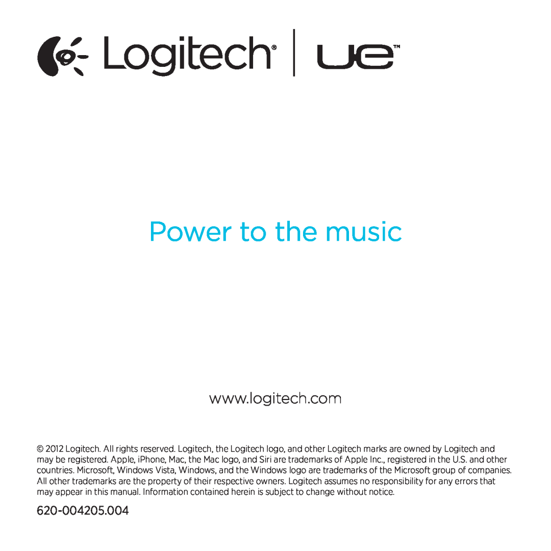 Logitech 4000 setup guide Power to the music 