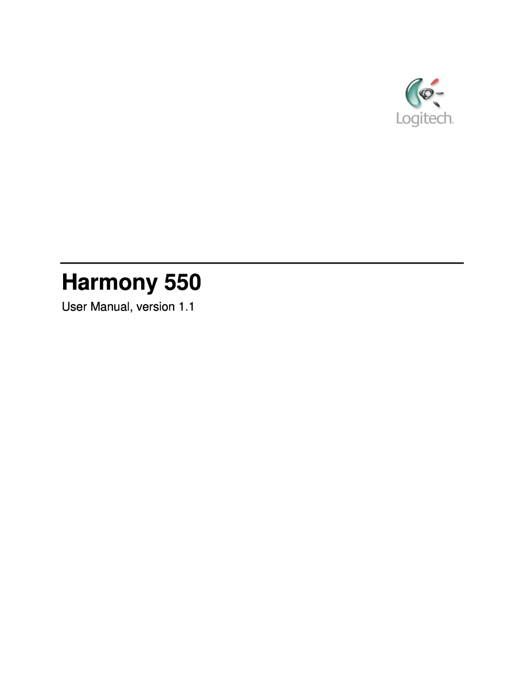 Logitech 550 user manual Harmony, User Manual, version 