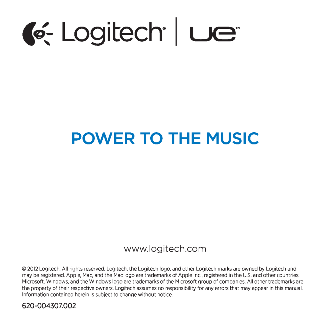Logitech 6000 setup guide Power To The Music 