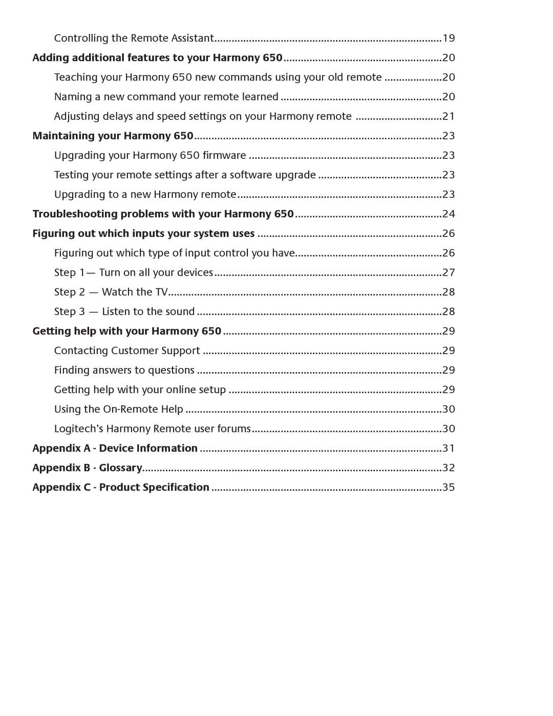 Logitech 650 user manual Figuring out which inputs your system uses 