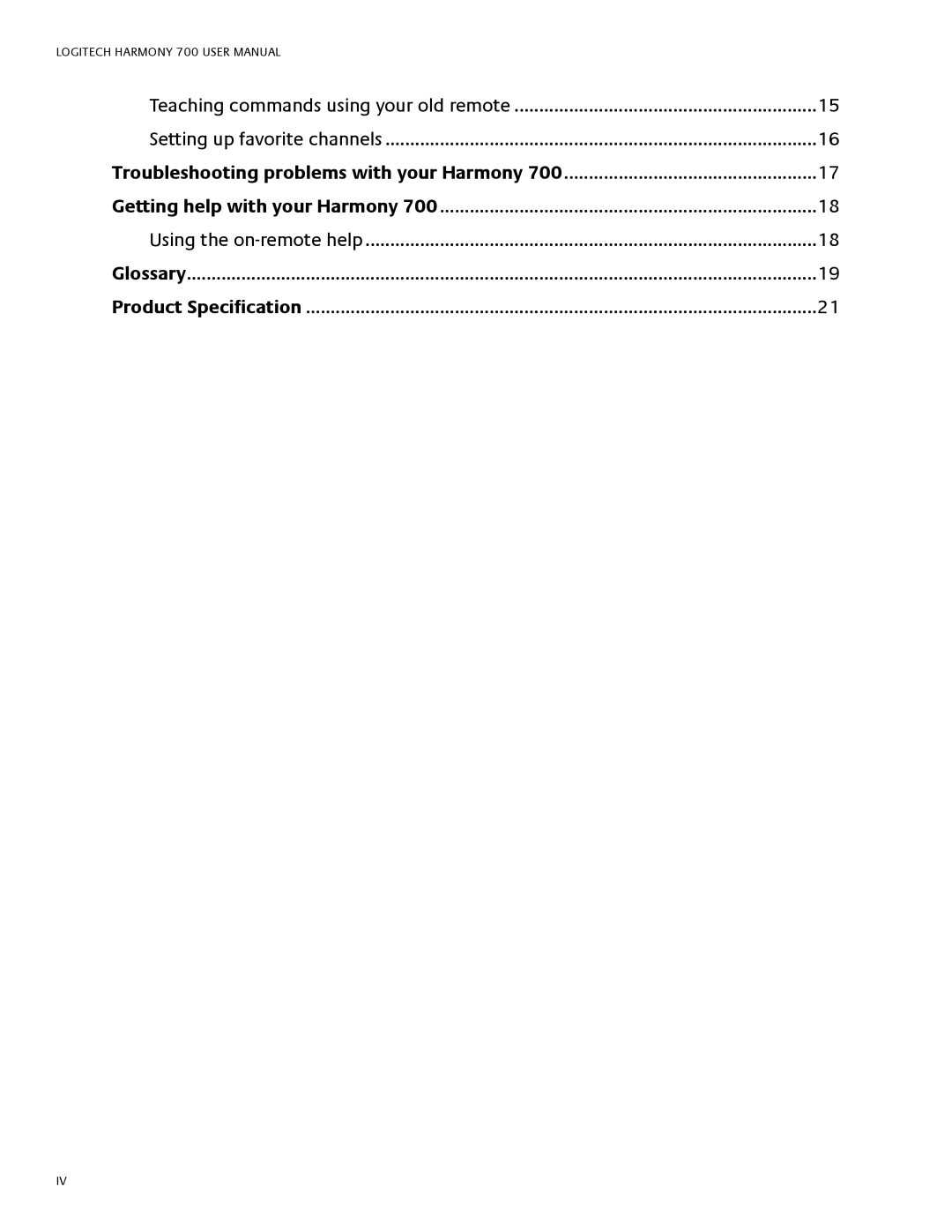 Logitech 700 user manual 