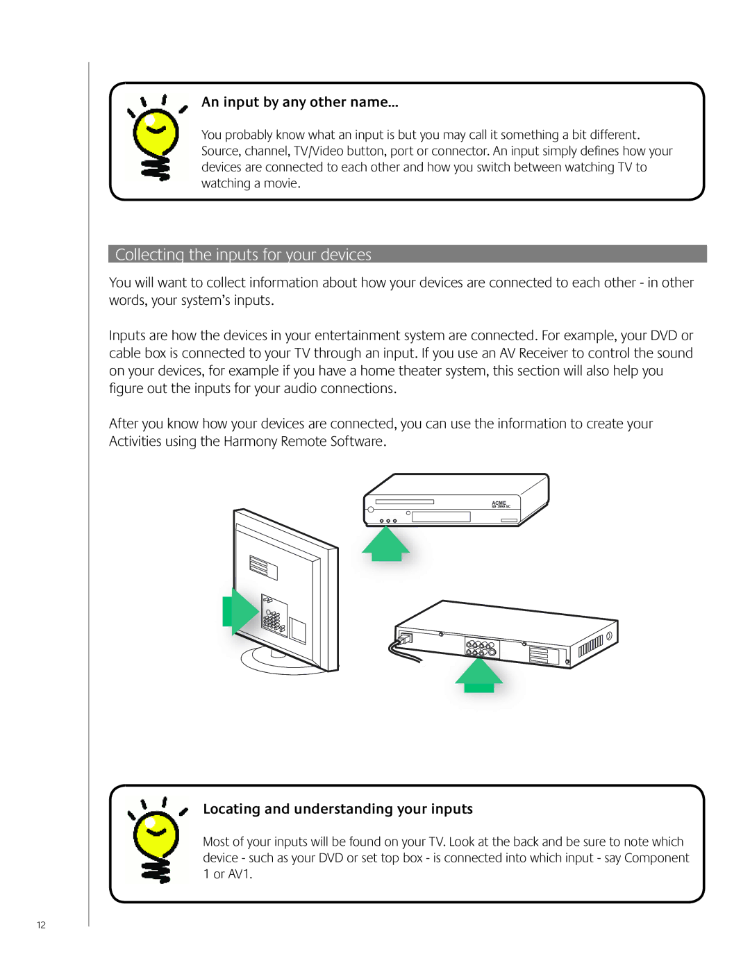 Logitech 900 Collecting the inputs for your devices, An input by any other name, Locating and understanding your inputs 