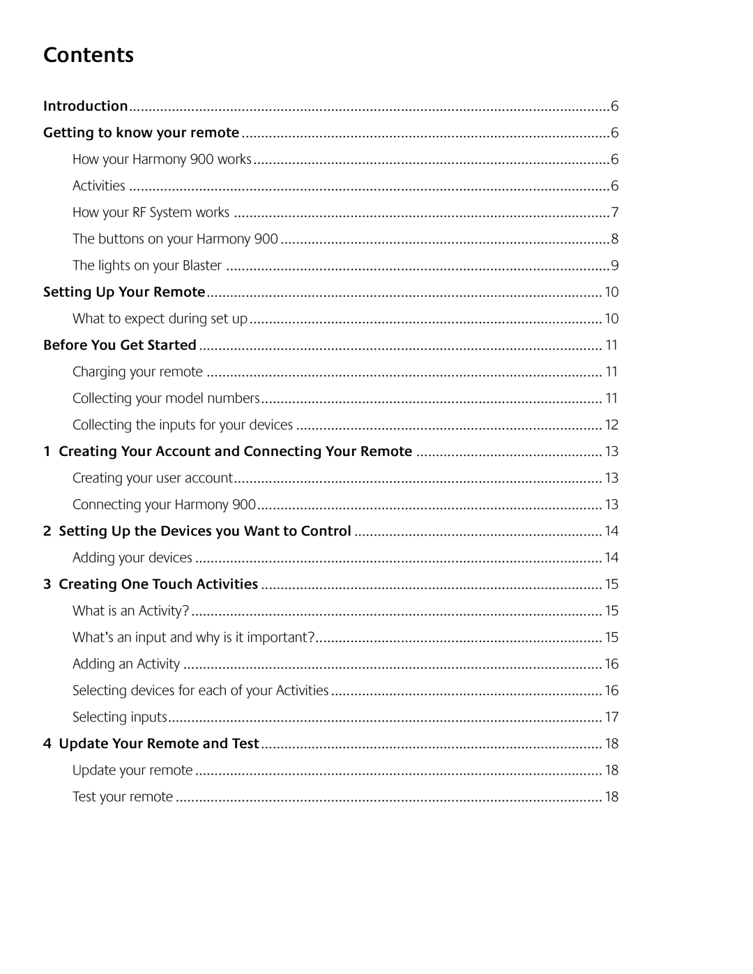 Logitech 900 user manual Contents 