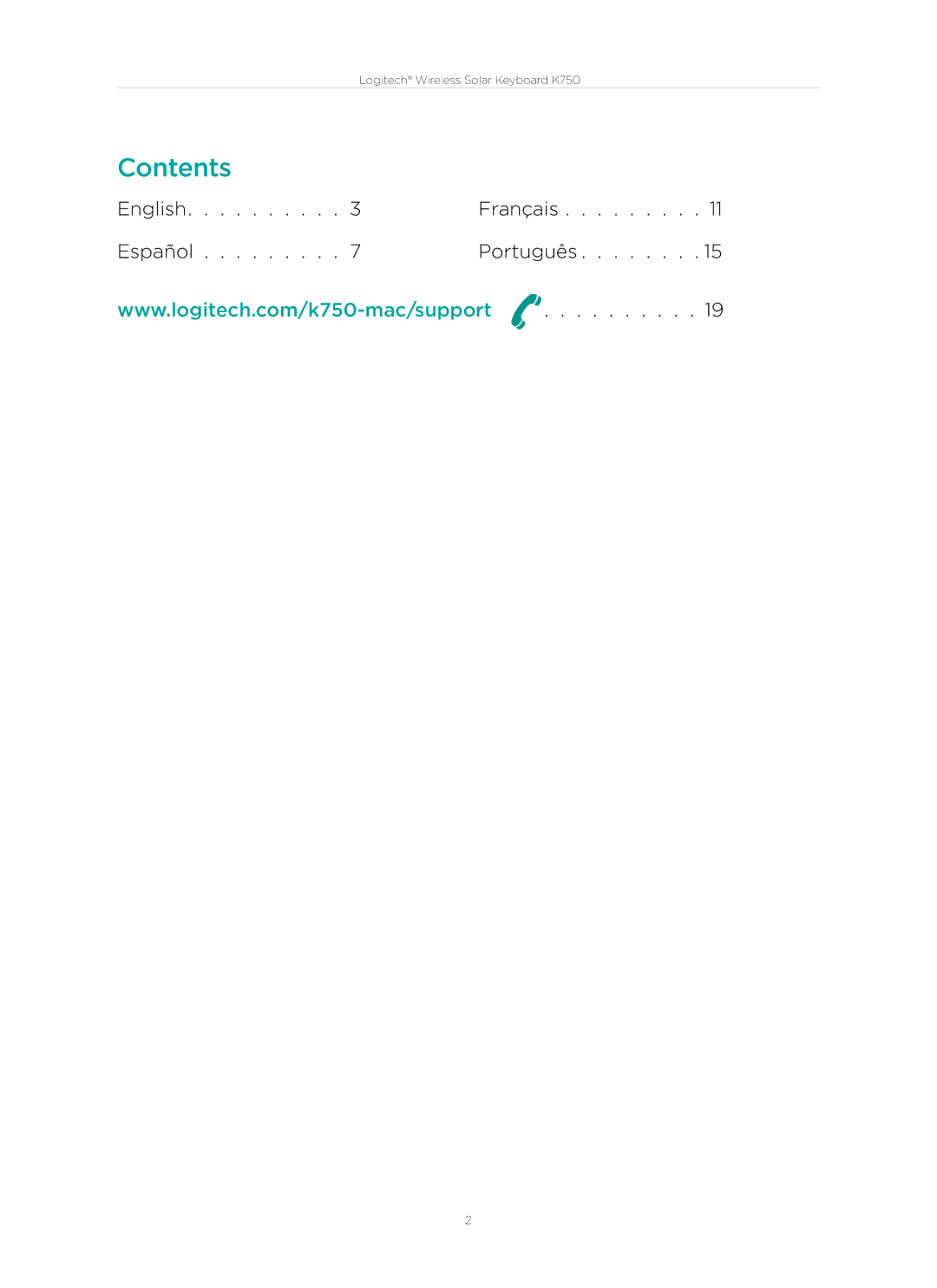 Logitech 920-002912 manual Contents 