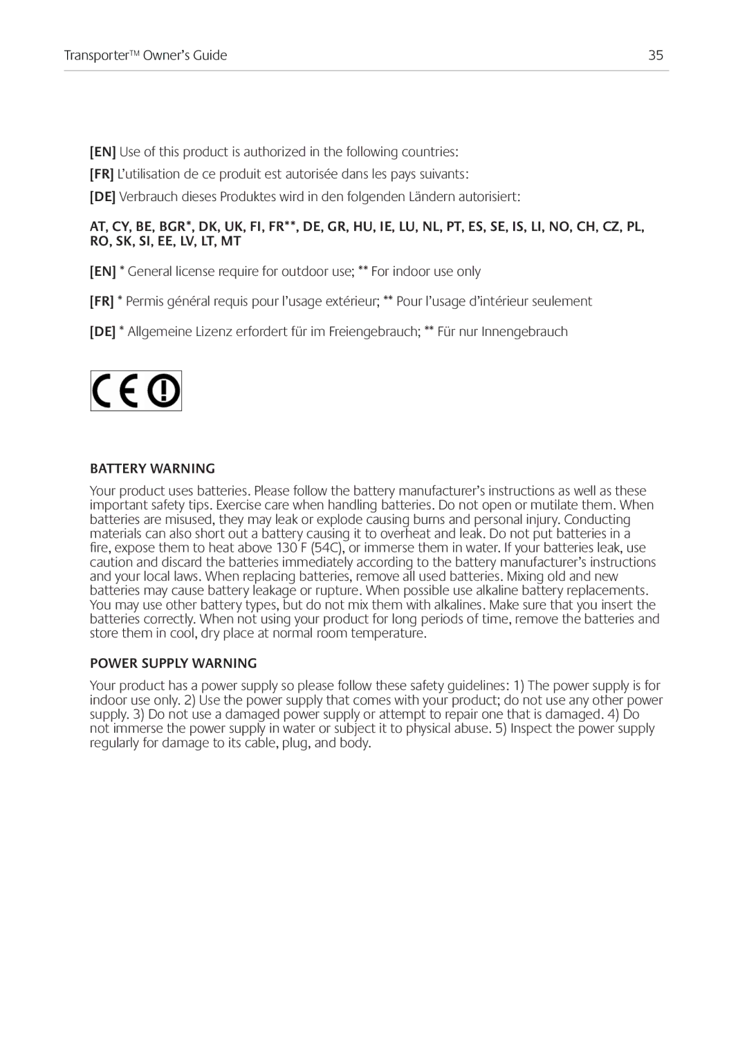 Logitech 930-000011 manual Battery Warning 