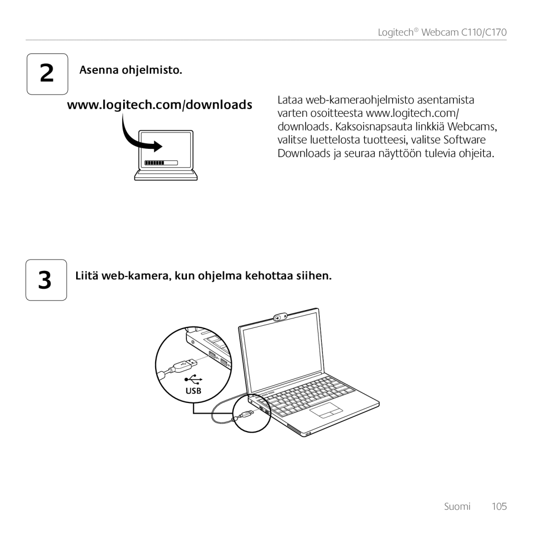 Logitech C110, 960-000880 manual Usb 