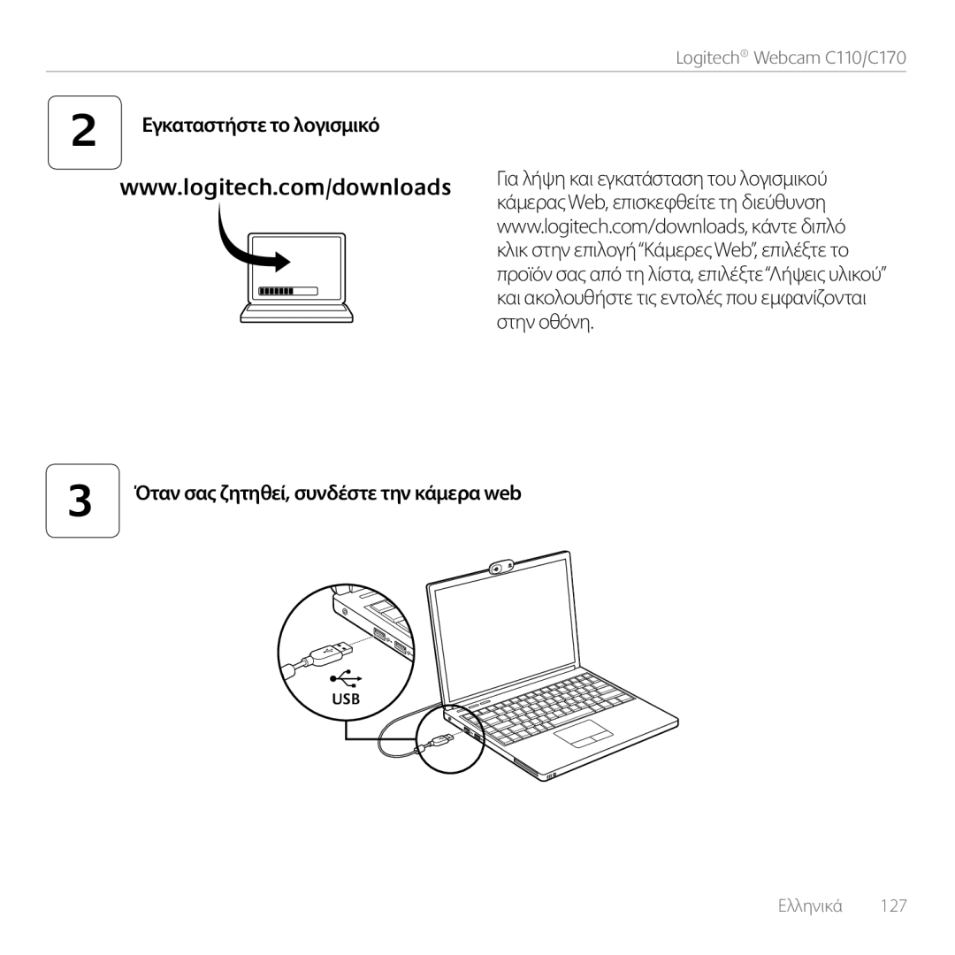 Logitech C110, 960-000880 manual Usb 