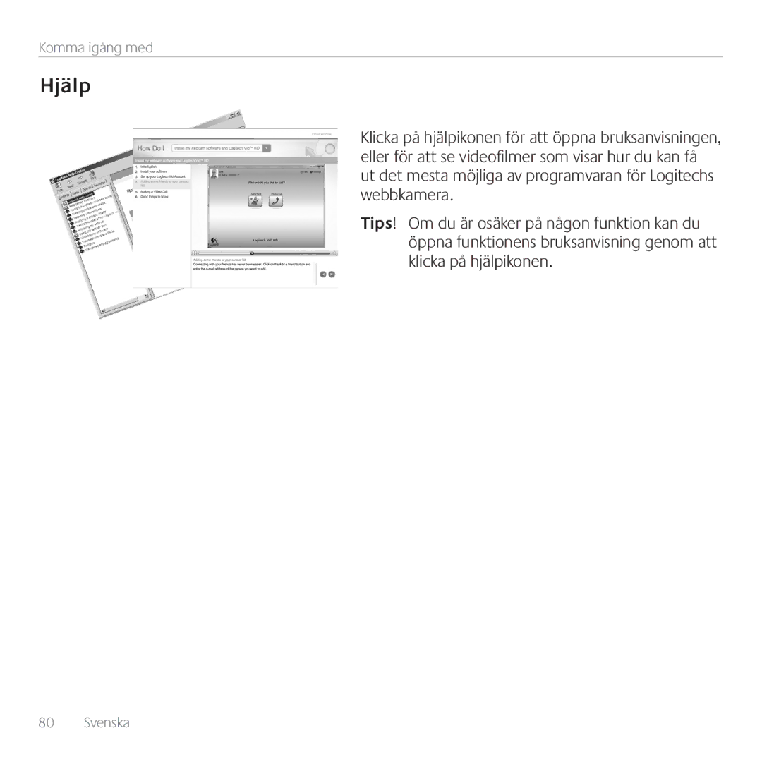 Logitech 960-000880, C110 manual Hjälp 