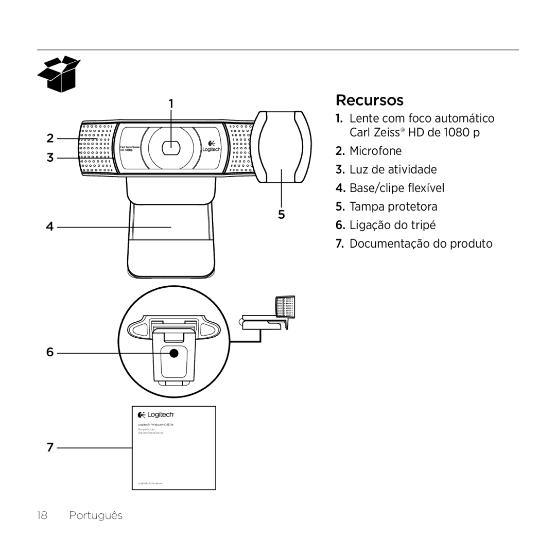 Logitech 960000971 manual 1Recursos 