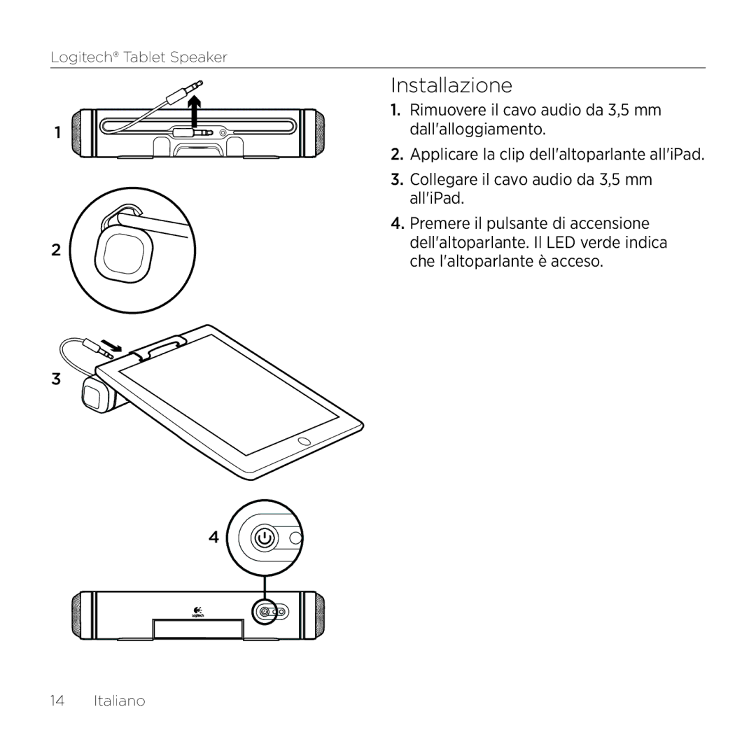 Logitech 984-000193 manual Installazione 